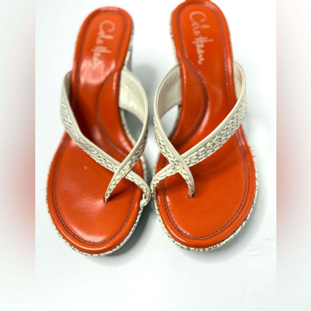 Stylish Orange and Cream Women's Sandals